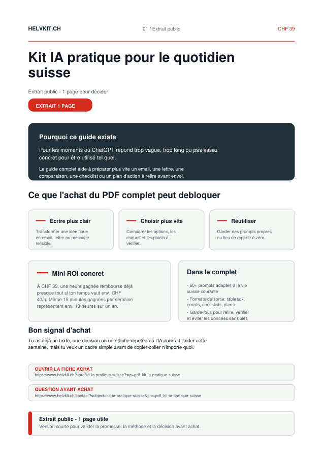 Aperçu du guide PDF HelvKit